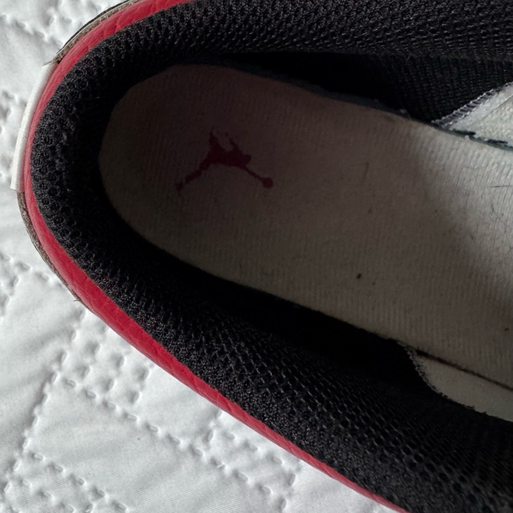 Nike Air Jordan 1 Low GS White Red Black Sneakers Big Boy Youth 7Y Woman 8.5 - Picture 6 of 15